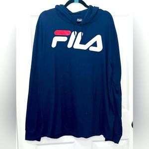 Vintage FILA big & tall navy blue hoodie Size X-Large